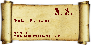 Modor Mariann névjegykártya