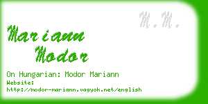 mariann modor business card